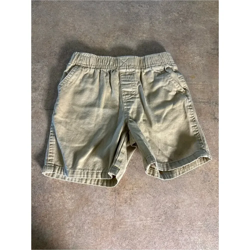 Summer Khaki Lightweight Front Elastic-Waist Toddler Shorts Boys Size 4T